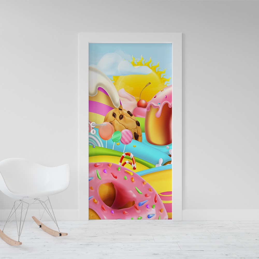 Adesivo Decorativo De Porta Candy Land 3