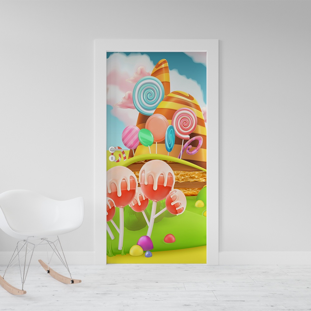 Adesivo Decorativo De Porta Candy Land 1