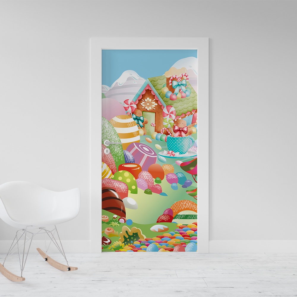 Adesivo Decorativo De Porta Candy Land 4