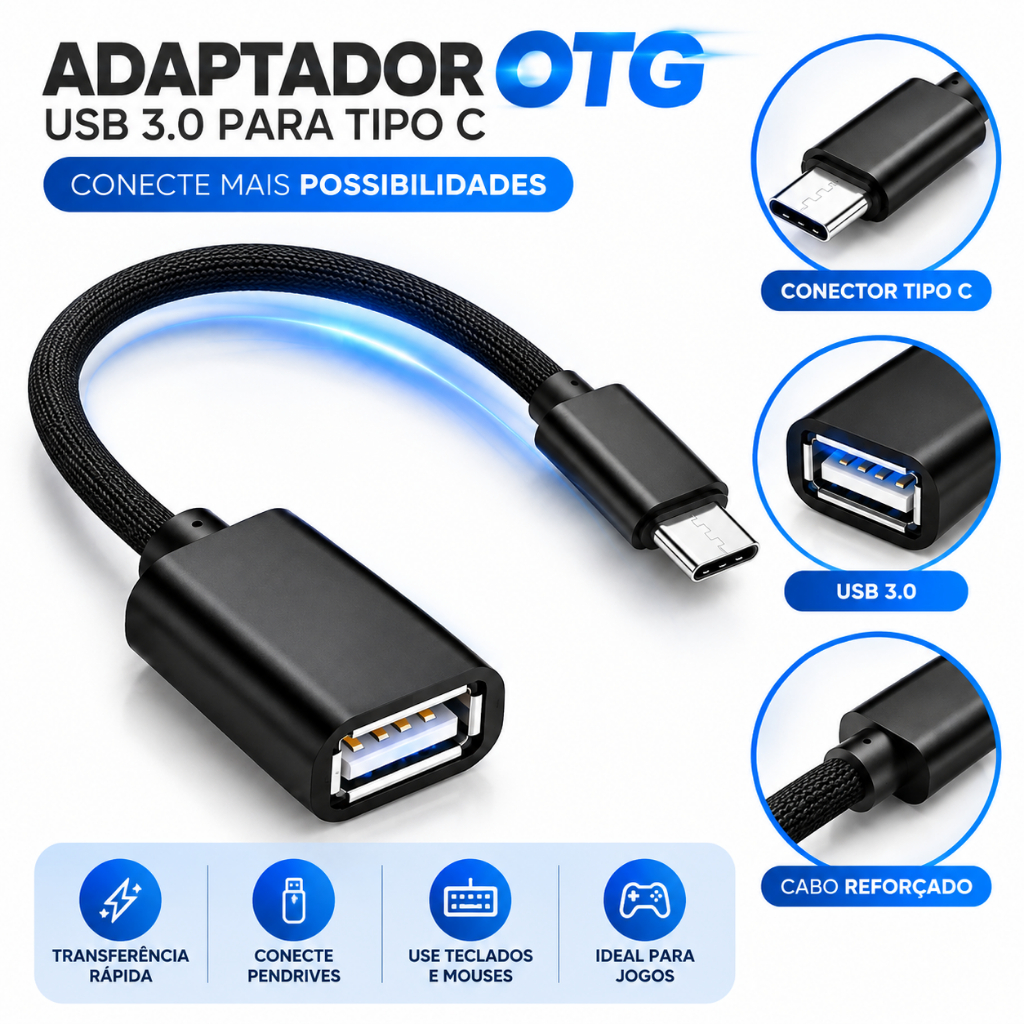 Adaptador OTG USB 3.0 para Tipo C Conversor Original
