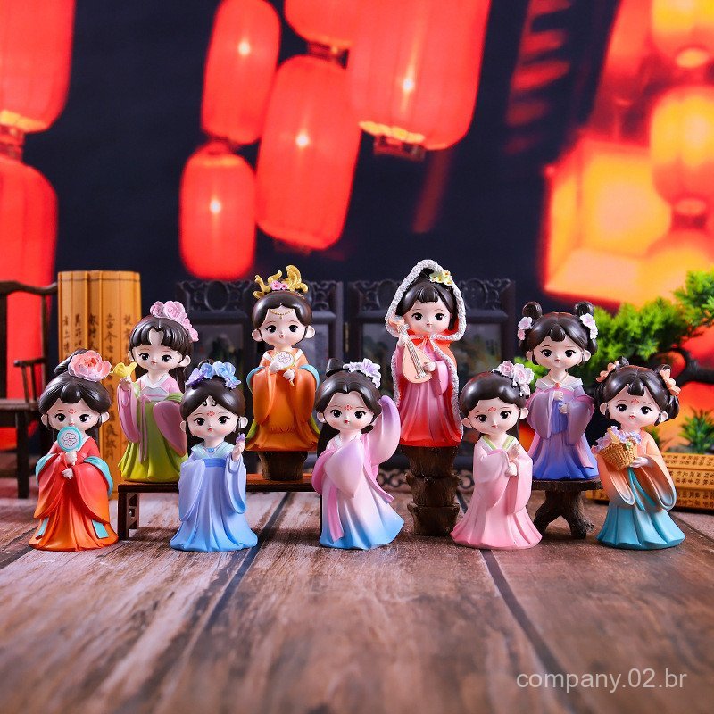 New Chinese-style, vintage-inspired figurines of ten beautiful women – perfect as desktop decorations