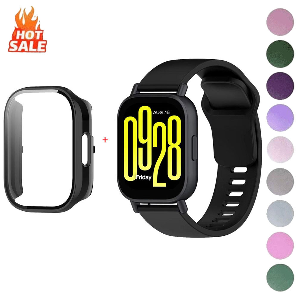 Caixa De Vidro Temperado + Pulseira De Silicone Para Redmi Watch 6 5 4 5 Active 5 Lite