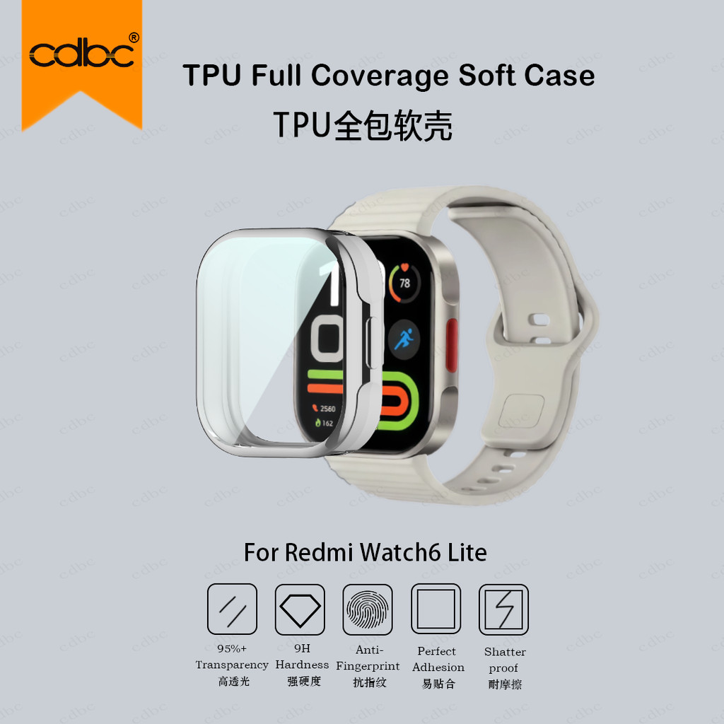 cdbc Para TPU Capa Completa Soft Watch Case Redmi Watch6 Lite Watch6 Active Slim Light À Prova De Choque Anti-Colisão Re