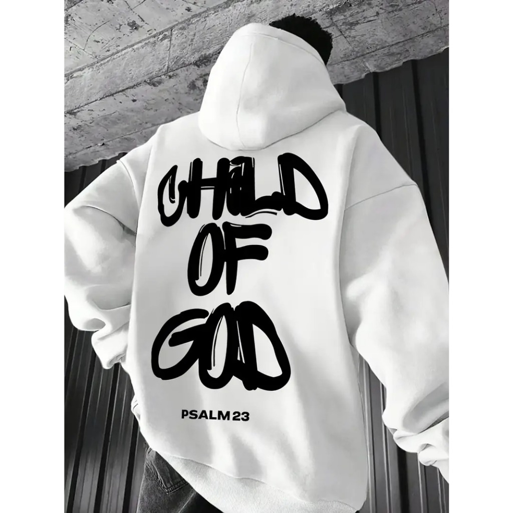 Blusa De Frio Canguru Com Capuz Moletom Feminino Larguinho Estampado ´´Child of God`` para outono/inverno unisex