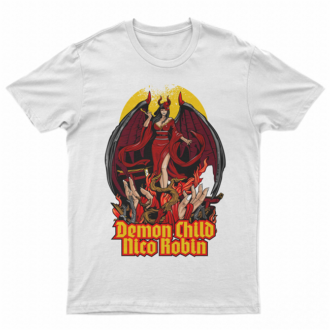 Camiseta Camisa Algodão unissex anime Demon Child Nico Roblin - BRANCA