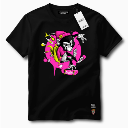 Camiseta Algodão Premium Estampa Zombie Monkey Masculina 100% Algodão