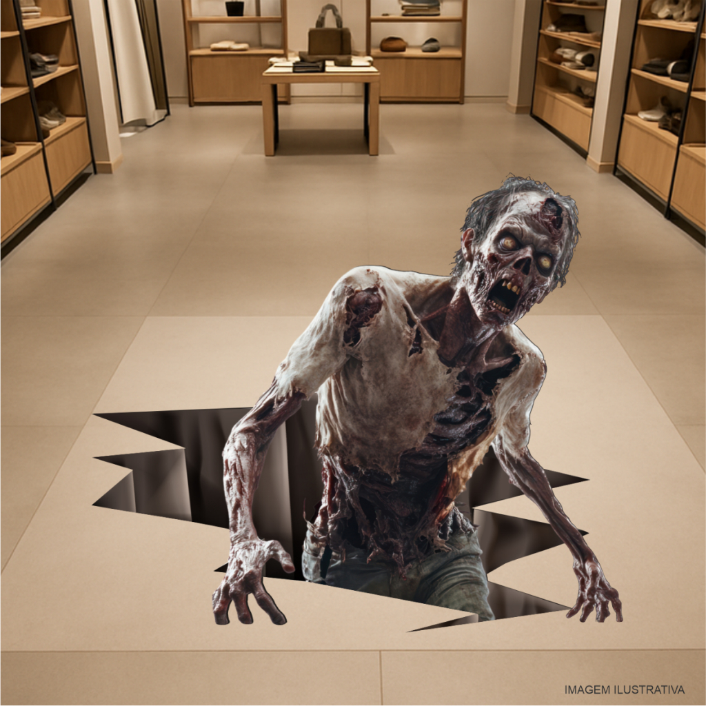 Zombie 2 Decoração Festa Halloween Adesivo Gigante  Terror 78X68