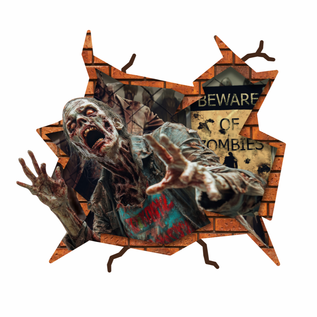 Adesivo Grande Zombie Apocalipse Zumbi Para Parede 85x80cm