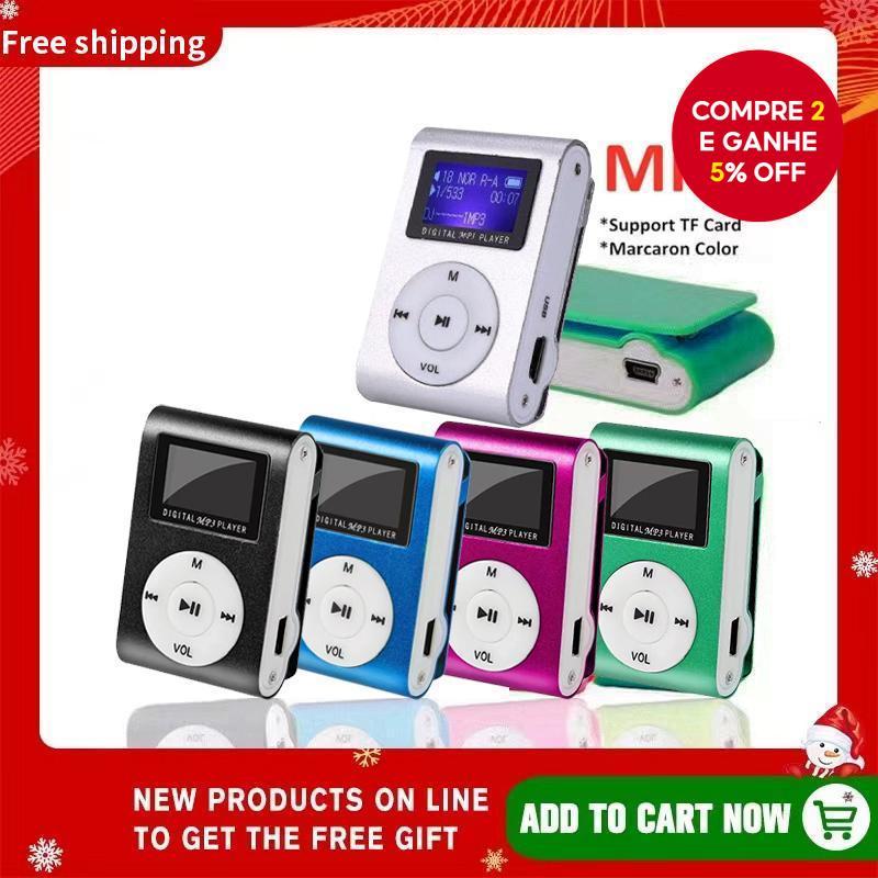 Novo MP3 Portátil Hi-Fi com Tela LCD Digital Mini Suporte a Cartão SD com Cabo para Esportes e Música