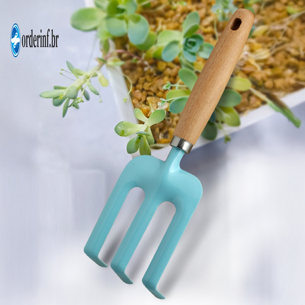 Bright Color Garden Tools Kids Gardening Tool Set 4pcs with Sturdy Wood Handles – Child-safe Shovel Rake Spade for Boy