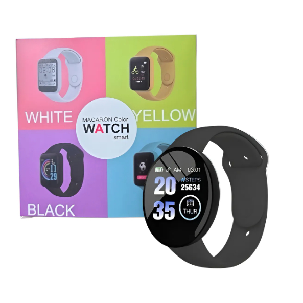 Smartwatch Macaron Color Relógio Inteligente Colorido Bluetooth Fitness Monitor Cardíaco Android iOS