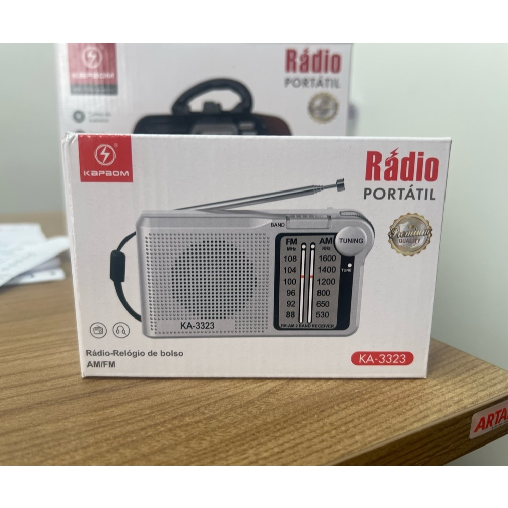 Rádio AM FM de Bolso Portátil Antigo Recarregável KA-3323