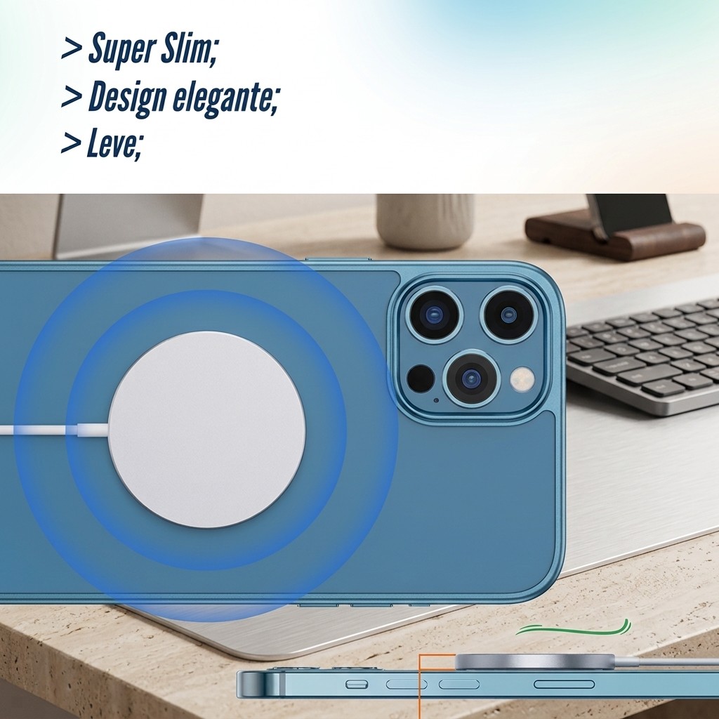 Carregador Sem Fio Magsafe Magnetico Para iPhone 13 14 15 Pro Max Inducao Fast Charge 15W USB C