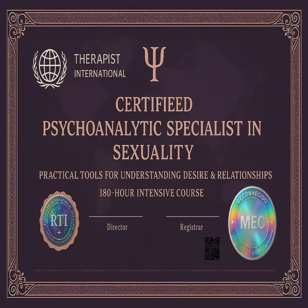 ⚠️Ultimo Dia⚠️ Título SEXÓLOGO Especialista em Sexualidade Psicanalista + Acesso vitalício + Crachá / Registro Profissional + Livro Amazon + Mapas Mentais +Certificado Internacional