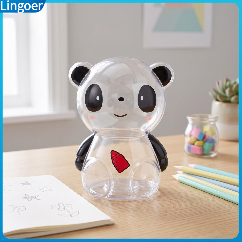 Panda Piggy Bank for Kids – Plastic Coin Money Saving Jar Cute Cash Box for Boys Girls Birthday Christmas Gift Child-f