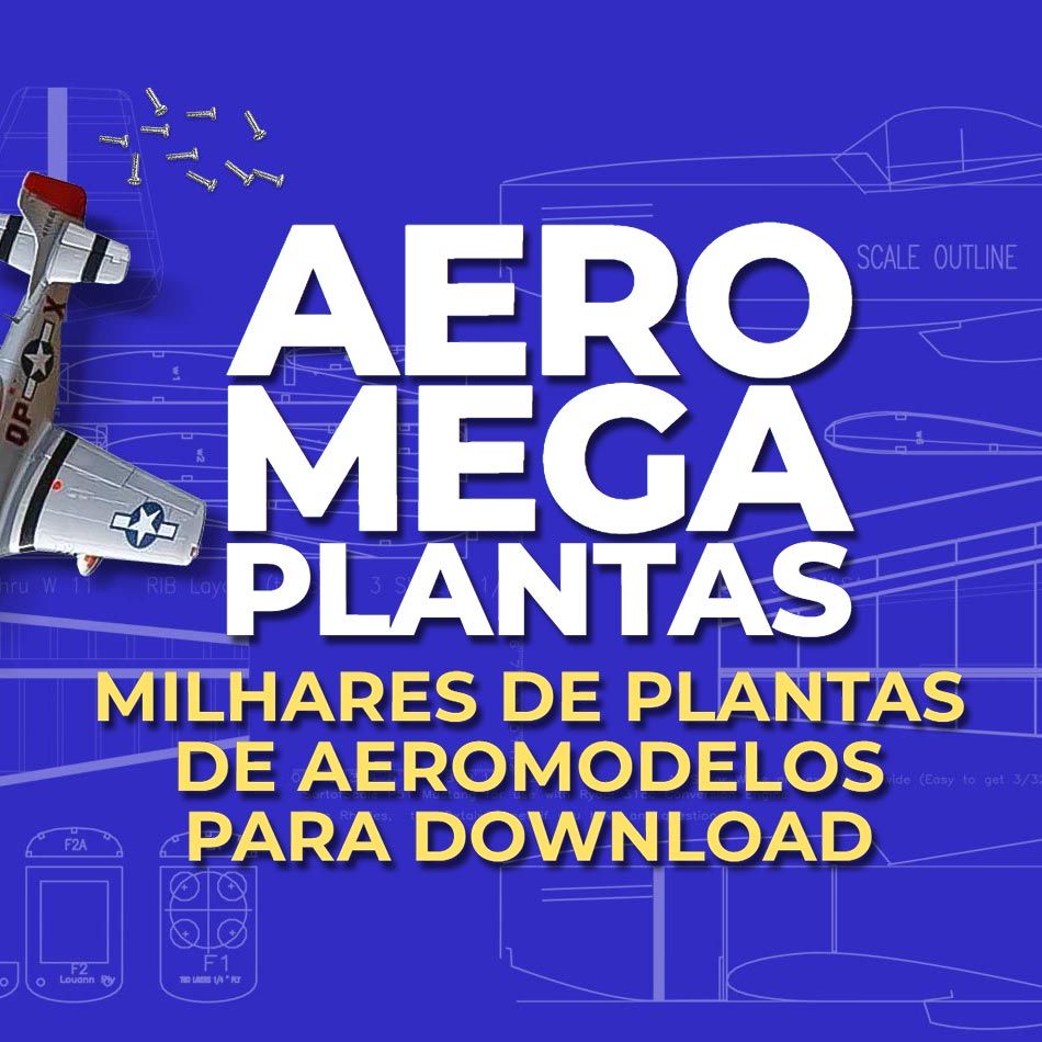 Aero Mega Plantas para aviões aeromodelos (PDF, CAD e STL)