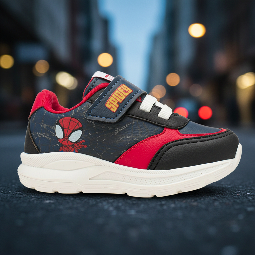 Calçado Infantil Masculino | Spider Man Marvel Original | Ajuste Rápido |  Tênis Casual Escolar