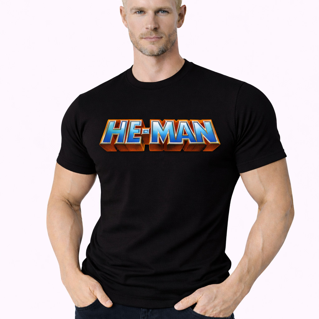 Camiseta Masculina Estampa HE-MAN 100 %Algodão Premium Slim Fit Casual Luxo Varias Cores