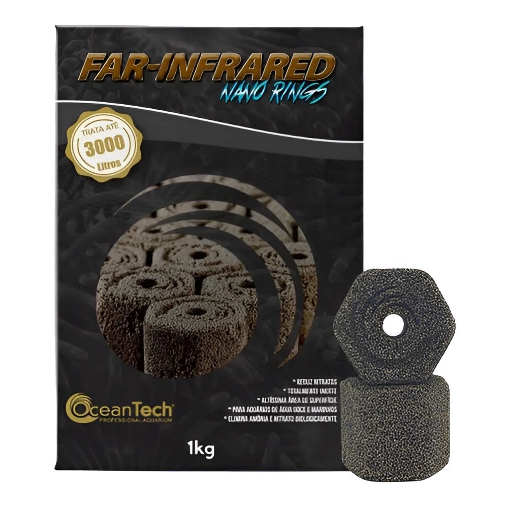 Mídia Biológica Ocean Tech Nano Rings Far-Infrared Para 3000l