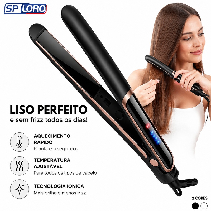 Prancha Alisadora InfraRed com Painel Digital Azul Bivolt 389
