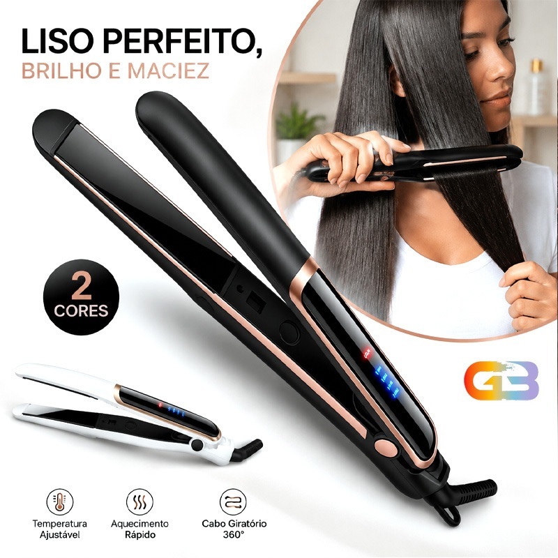 Prancha Alisadora InfraRed 55W com Tecnologia Infravermelha e Painel Digital Bivolt 389