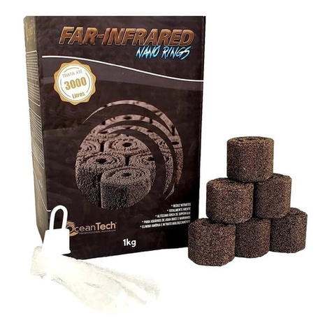 Mídia Biológica OceanTech Nano Rings Far Infrared 3000L Filtragem Para Aquário Sump