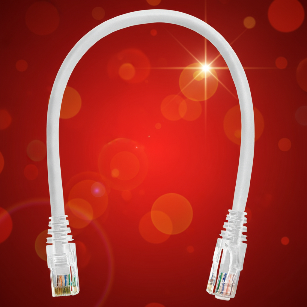 Cabo de Rede 20cm Patch Cord Cat5e CCA 20 Centímetros Branco Internet Alta Qualidade Ultra Veloz