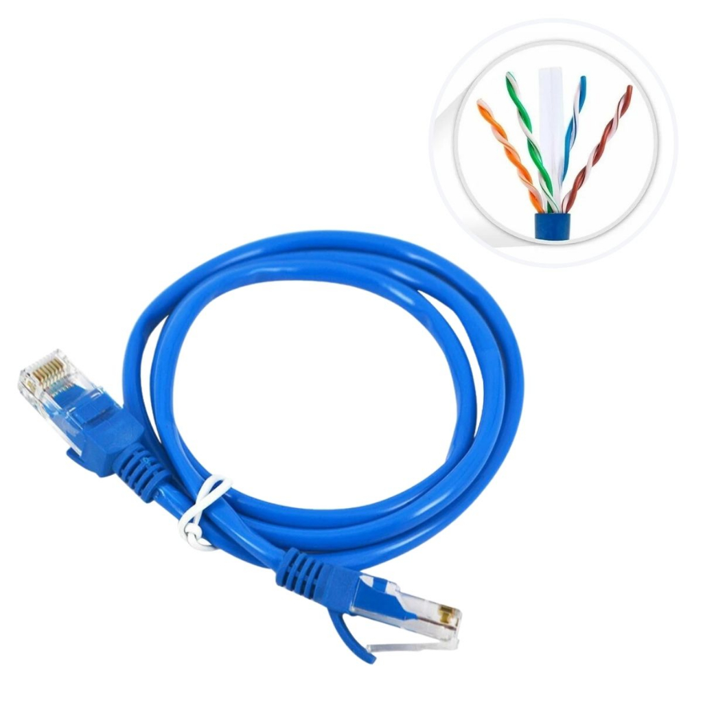 Cabo De Rede 1 Metro Montado Fio Internet Rj45 Curto Pronto Para Usar Smart TV Video Games