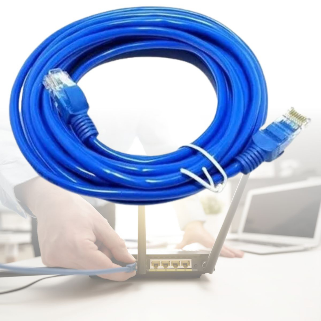 Cabo De Rede 5m 5 Metros Lan Internet RJ45 Ethernet Montado Pronto Para Ps3 Ps4 Ps5 Smart TV Roteador