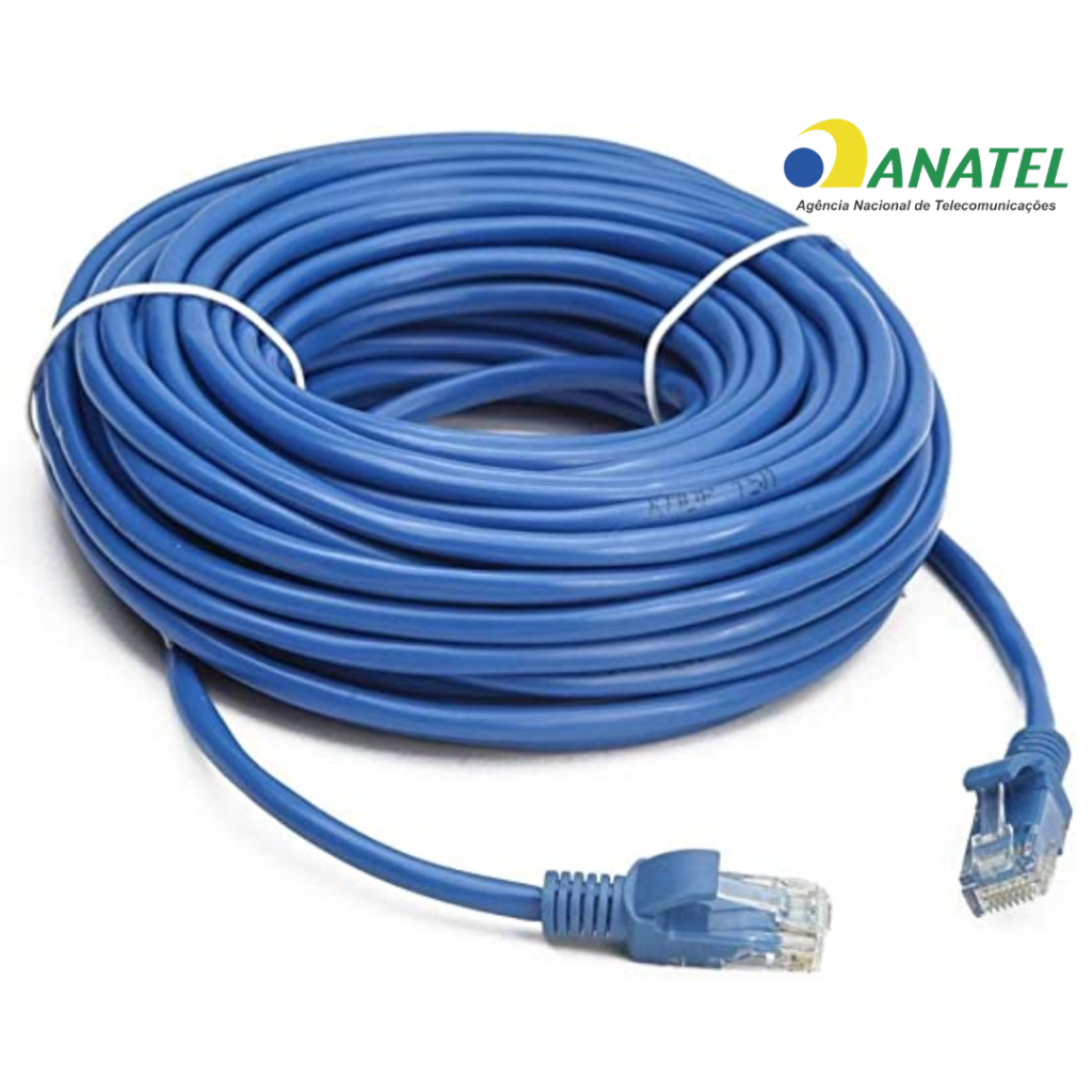 Cabo De Rede Azul Internet Lan CAT5e Patch Cord Pc Notebook Roteador Smart Tv Vídeo Game