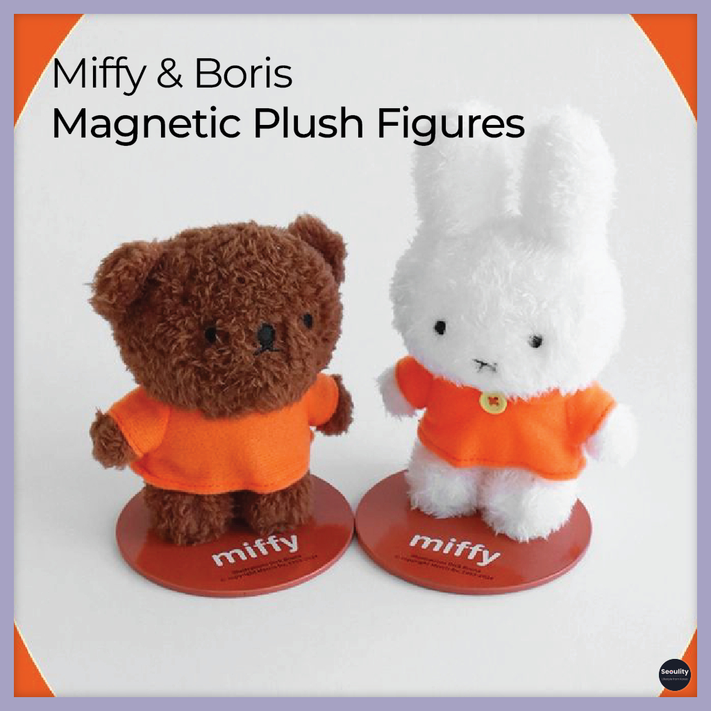 Miffy & Boris Figuras Magnéticas De Pelúcia , Decoração De Geladeira E Mesa , Mini Ímã De Coelho , Brinquedos Macios