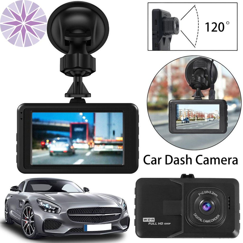 Dash Cam Smart Car Camera 1080P HD Câmera De Carro Reutilizável Gravador De Condução Com Display LCD De 3 