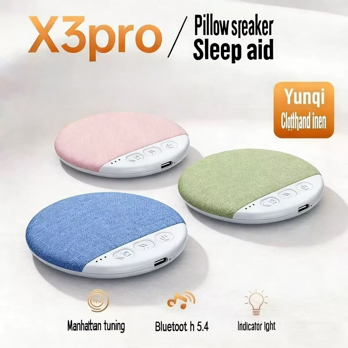 Alto-Falante Ultrafino Sob Travesseiro Bluetooth Sleep White Noise Player