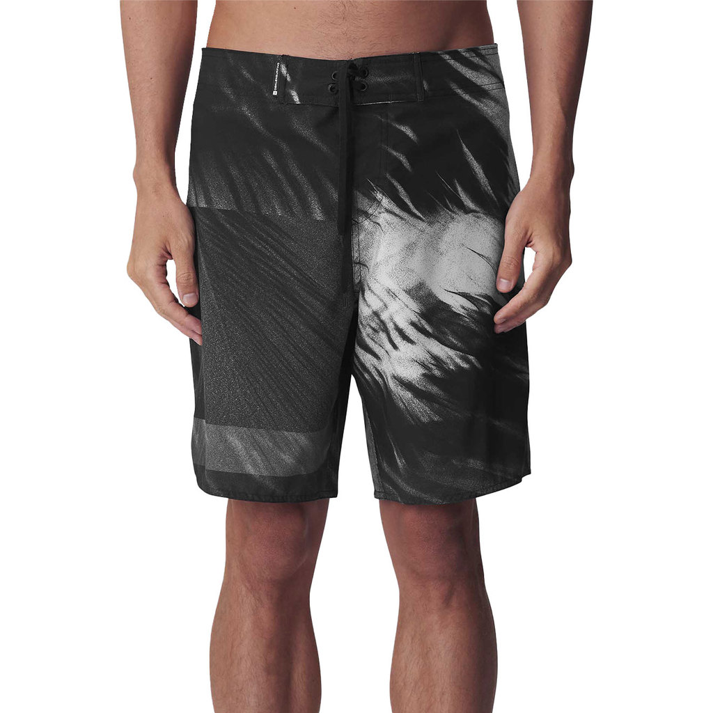 Bermuda Osklen Masculina D'Água Surf Palmleaf Noise Off-White Preta