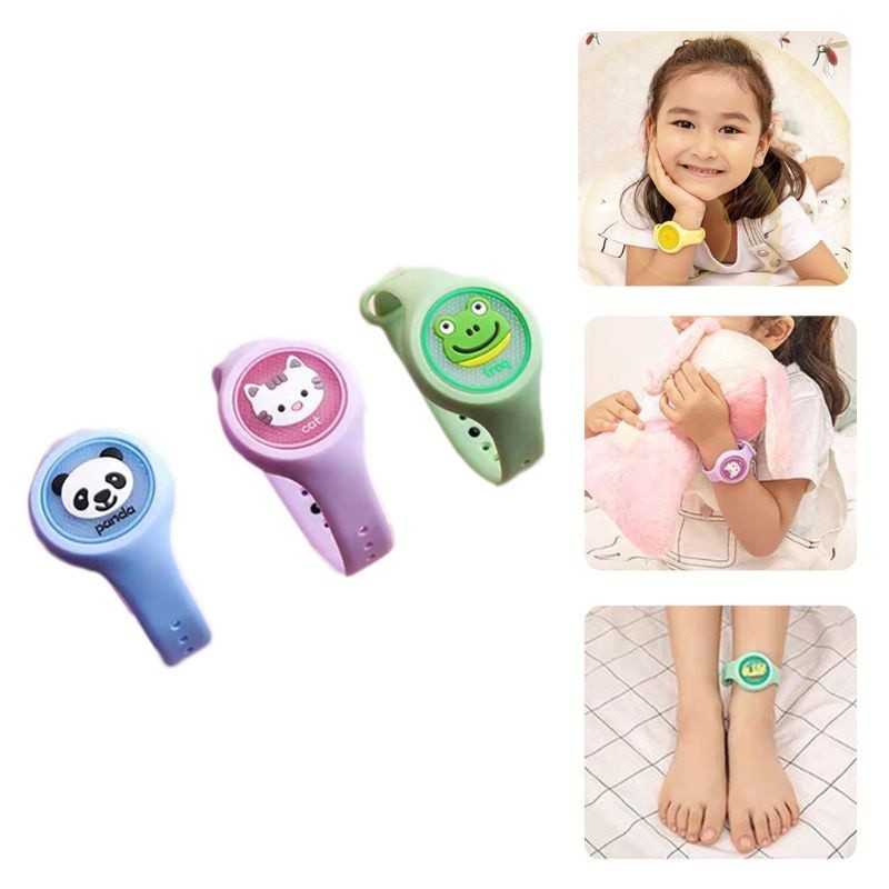 Pulseira Repelente Natural Relógio Infantil Anti Mosquito Menina Led Não Tóxico Citronela