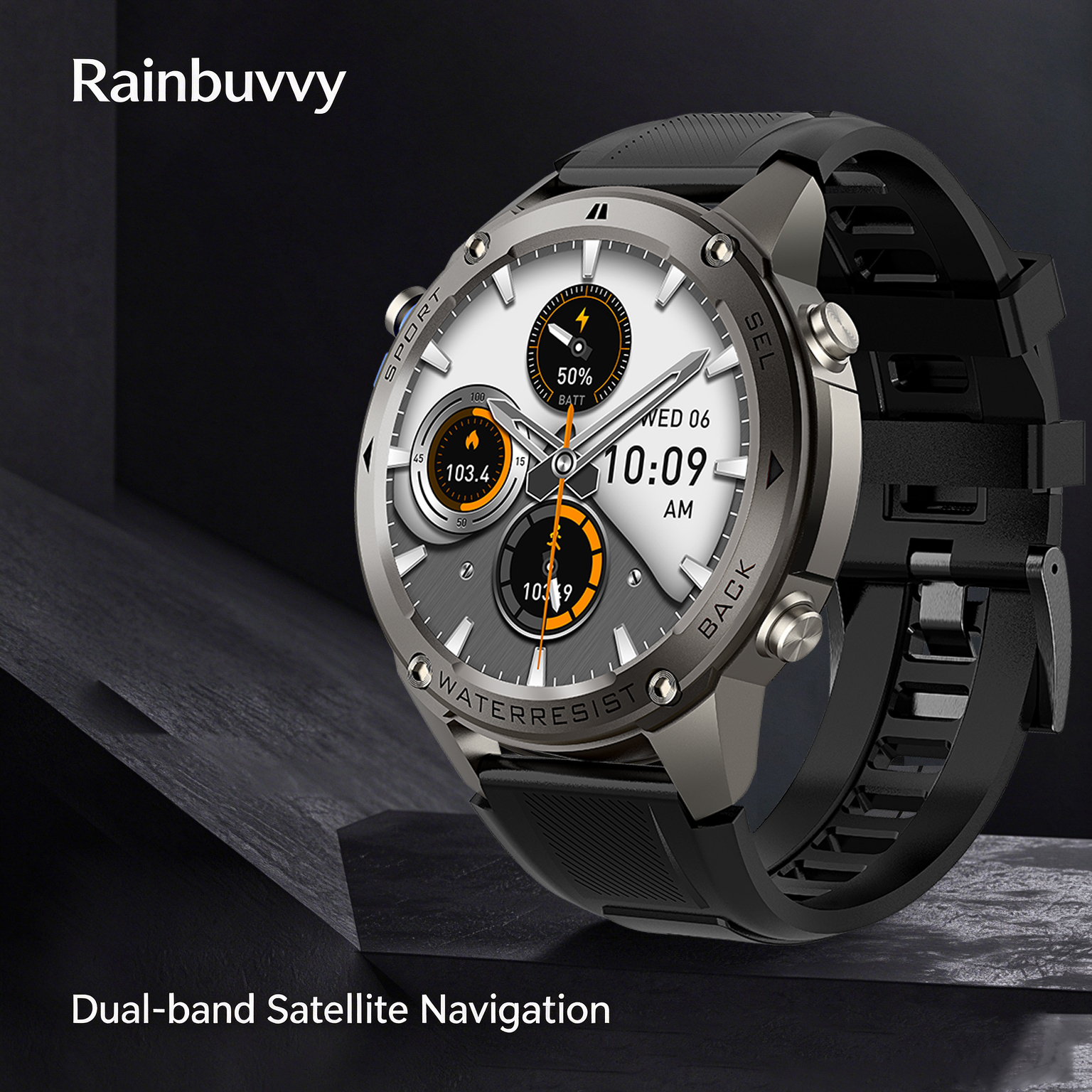 Rainbuvvy Smart Watch Men , Tela AMOLED De 1.46 