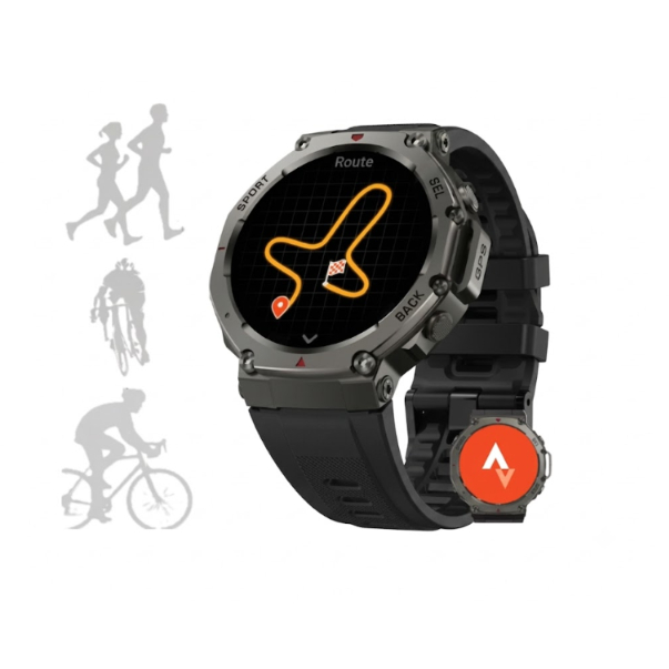 Smartwatch GPS Academia Amoled 1.43 Strava GPS Ciclismo Strava Corrida Sport Ligação Guhuavmi Sport