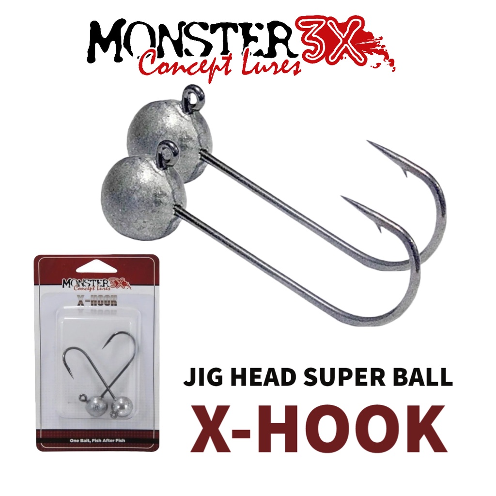 ANZOL JIG HEAD SUPER BALL X-HOOK 6/0 MONSTER 3X - ISCA SOFT - C/ 2 UNIDADES