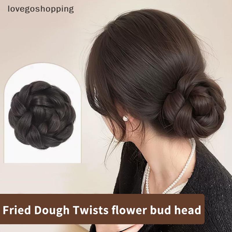 [lovego] Peruca Sintética Bun Ball Head Shape Cabelo Trançado Chignon Dancer Feminino Grampo De Estilo Acessórios BR