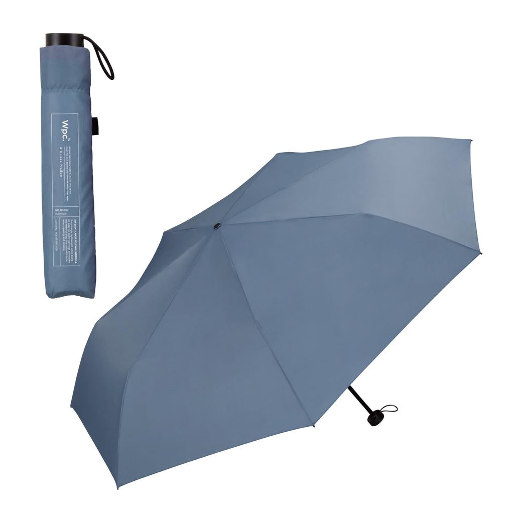 【IMPORTANTE: ENTREGA 20+ DIAS】Guarda-chuva dobrável leve Wpc, modelo AIR-LIGHT LARGE FOLD, azul-acinzentado, masculino