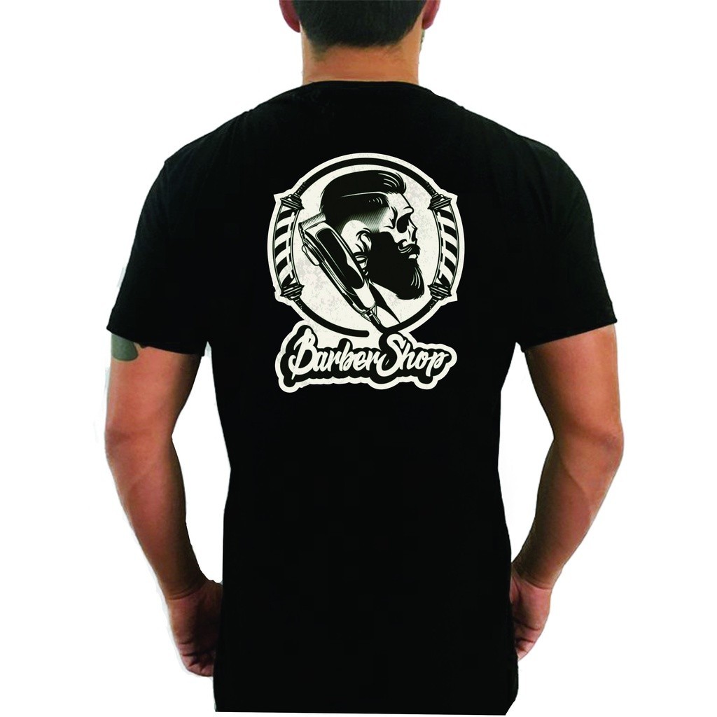 Camiseta Barbeiro Barbearia Cabeleleiro Salão Uniforme Barber Shop Produto de Otima Excelente