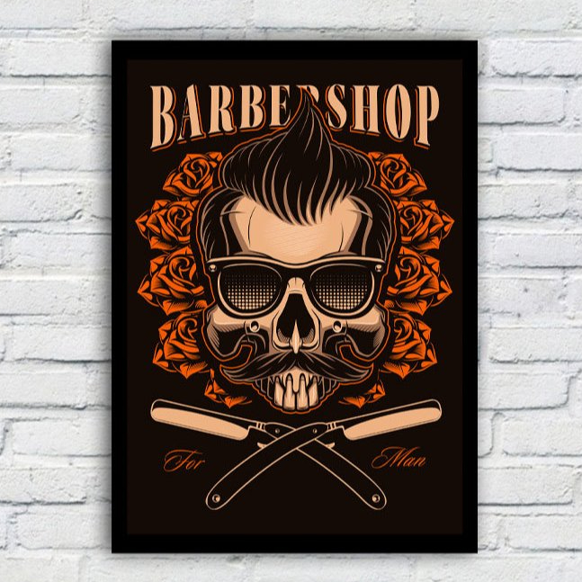 Quadro/Placa Decorativo Sala MDF 20x28 Tema Barbearia Barber Shop Barbeiro