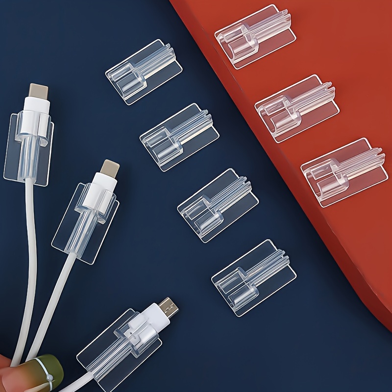 Novo Conjunto de 5 Peças Transparentes para Fixo de Cabo de Carregamento de Celular, Protetor Universal para Fios e