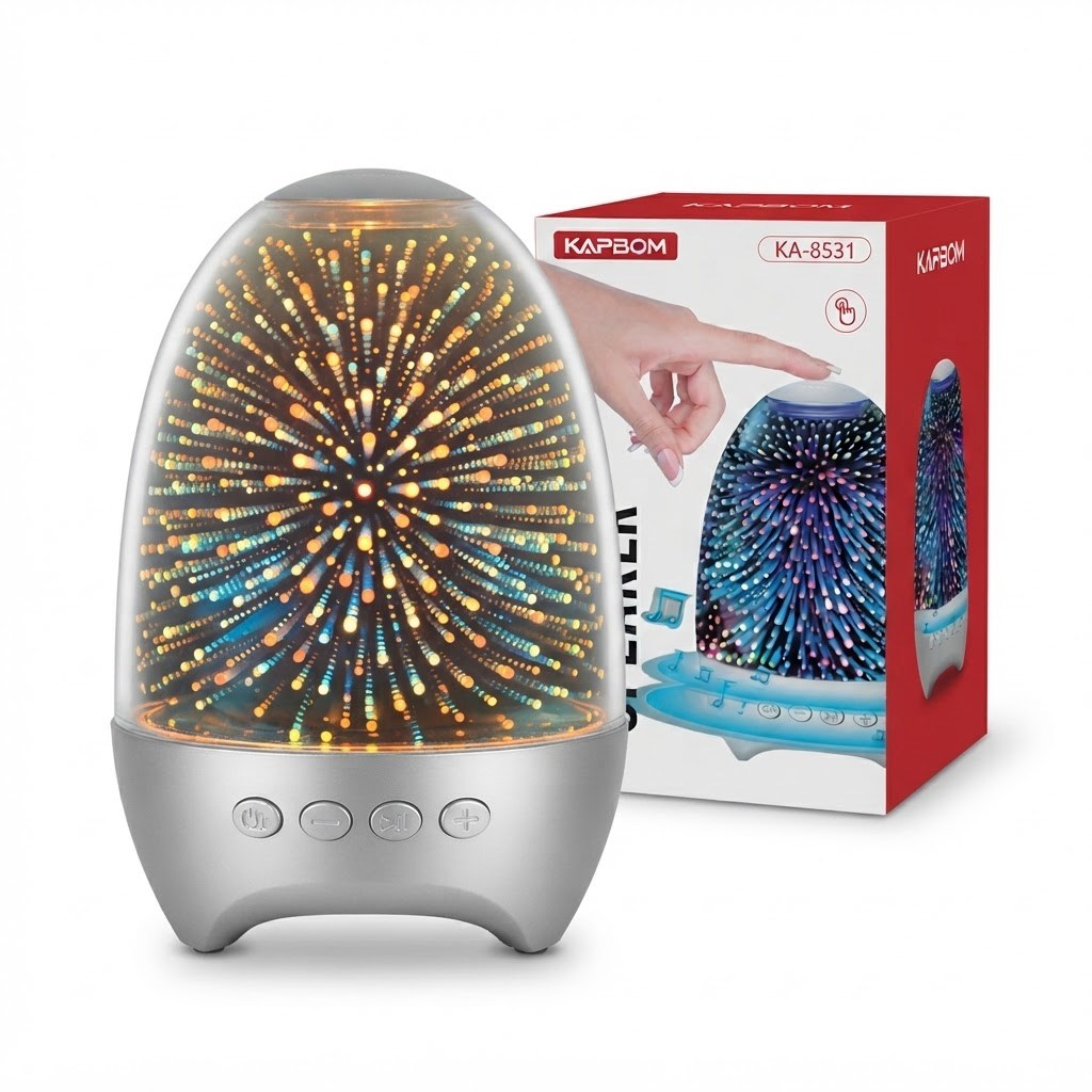 Caixa de Som Bluetooth Kapbom KA-8531 Touch Lamp Luminária LED Portátil