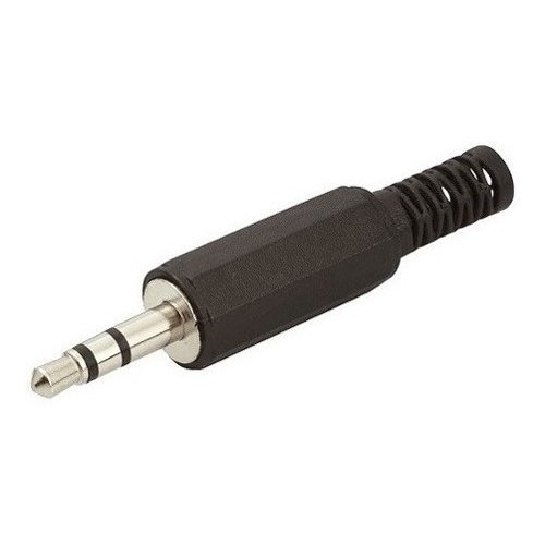 10 Peças - Plug P2 Stereo Plastico 3,5mm Para Cabo Preto