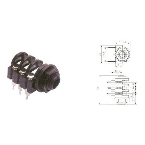 10 Peças - Jack J10 Stereo 6t C/ Rosca Solda Placa Ls2037