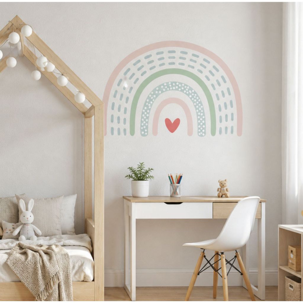 Adesivo Decorativo Arco-iris Boho Candy Color Papel de Parede Infantil