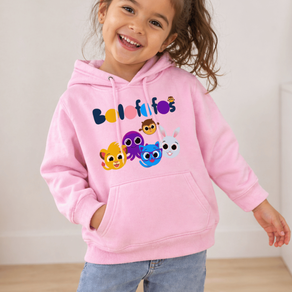 Moletom Infantil Bolofofos Desenho Musical Divertido Fofo Cartoon Cute Com Capuz e Peluciado Algodão