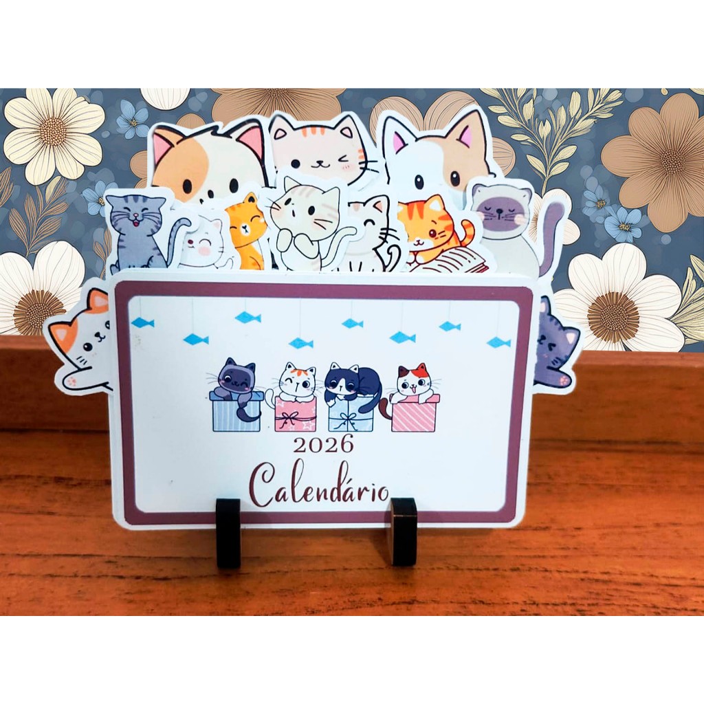 Calendário 2026 - Gatos gatinhos calendário de mesa - calendário de mesa gatinho