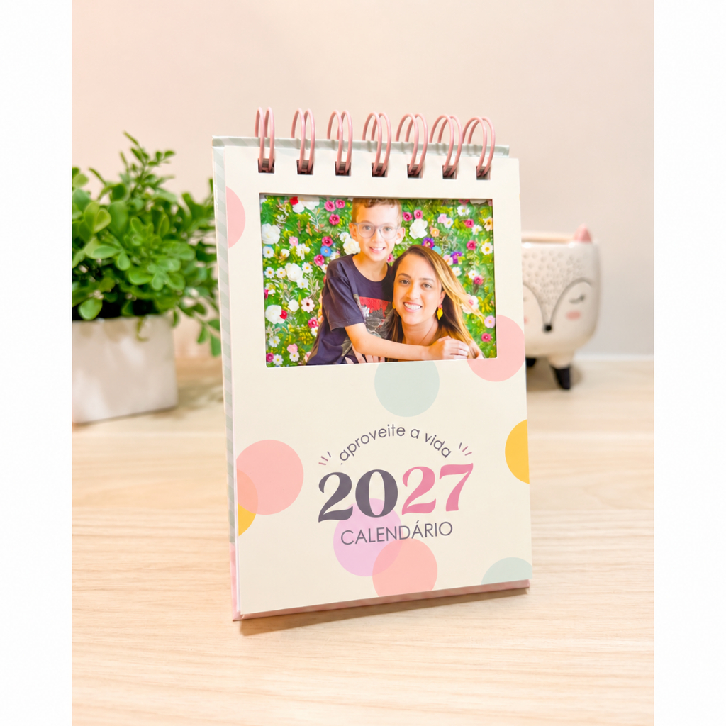 CALENDÁRIO A6 VERTICAL COM FOTOS PERSONALIZADA 2027